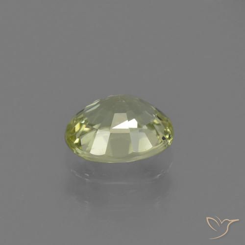 Chrysoberyl Gemstone in 6.7 x 5.4 mm Size for Sale, Chrysoberyl Stone in Light Green Color