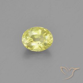1.26 ct Yellow Chrysoberyl Stone, Natural Chrysoberyl in Oval Facet Shape for Sale