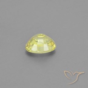 Chrysoberyl Gemstone in 7.1 x 5.6 mm Size for Sale, Chrysoberyl Stone in Lemon Yellow Color