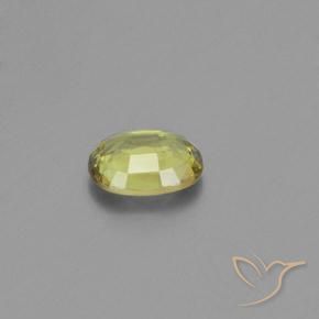 Chrysoberyl Gemstone in 6.9 x 5.5 mm Size for Sale, Chrysoberyl Stone in Medium Yellow Color