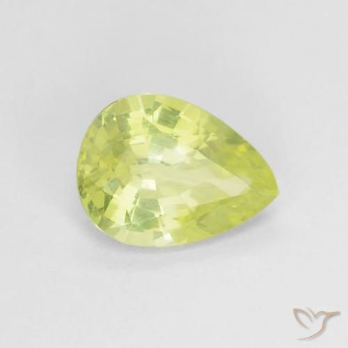 1.29 ct Yellow Chrysoberyl Stone, Natural Chrysoberyl in Pear Facet Shape for Sale
