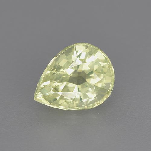 Medium-Light Yellow Chrysoberyl Gem - 1.4ct Pear Facet (ID: 366489)