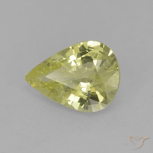 0.99 ct Yellow Chrysoberyl Stone, Natural Chrysoberyl in Pear Facet Shape for Sale
