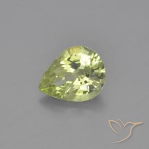 1.15 ct Green Chrysoberyl Stone, Natural Chrysoberyl in Pear Facet Shape for Sale