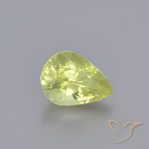 1.18 ct Yellow Chrysoberyl Stone, Natural Chrysoberyl in Pear Facet Shape for Sale