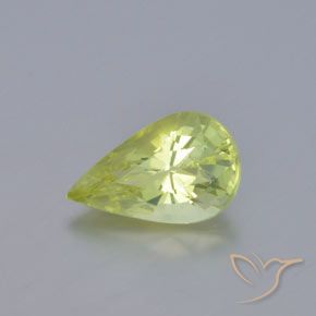 1.10 ct Yellow Chrysoberyl Stone, Natural Chrysoberyl in Pear Facet Shape for Sale