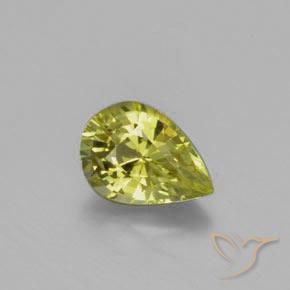 7,4 x 5,2mm Crisoberillo giallo Sfaccettatura a pera dallo Sri Lanka, peso di 1,02 ct, pietra preziosa naturale non trattati in purezza VVS, Crisoberillo 1pz - il colore è Giallo verdastro, durezza Mohs di 8,5 adatto per gioielli da indossare ogni giorno, Photo A