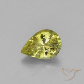 1.02 ct Yellow Chrysoberyl Stone, Natural Chrysoberyl in Pear Facet Shape for Sale