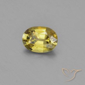 1.22 ct Yellow Chrysoberyl Stone, Natural Chrysoberyl in Oval Facet Shape for Sale