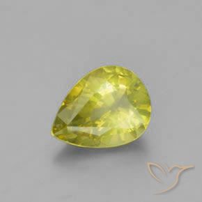 1.29 ct Yellow Chrysoberyl Stone, Natural Chrysoberyl in Pear Facet Shape for Sale
