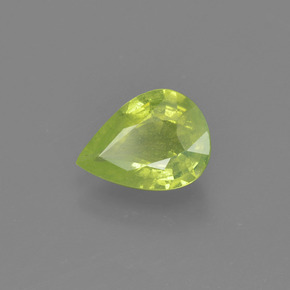 0.99 ct Green Chrysoberyl Stone, Natural Chrysoberyl in Pear Facet Shape for Sale