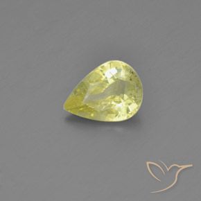 1.31 ct Yellow Chrysoberyl Stone, Natural Chrysoberyl in Pear Facet Shape for Sale