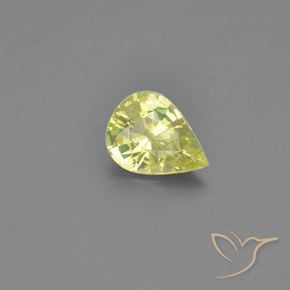 1.05 ct Yellow Chrysoberyl Stone, Natural Chrysoberyl in Pear Facet Shape for Sale
