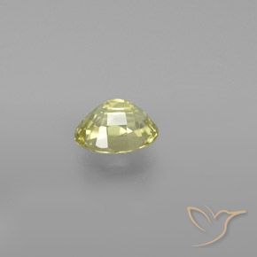 Chrysoberyl Gemstone in 6.6 x 5 mm Size for Sale, Chrysoberyl Stone in Light Yellow Color