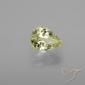 1.28 ct Yellow Chrysoberyl Stone, Natural Chrysoberyl in Pear Facet Shape for Sale