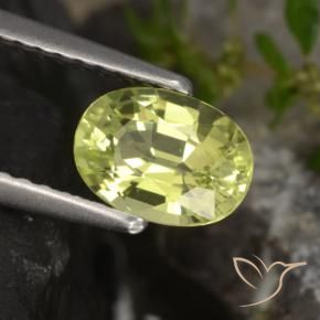 0.98 ct Yellow Chrysoberyl Stone, Natural Chrysoberyl in Oval Facet Shape for Sale