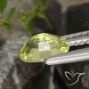 Chrysoberyl Gemstone in 7 x 5 mm (calibrated) Size for Sale, Chrysoberyl Stone in Medium Yellow Color
