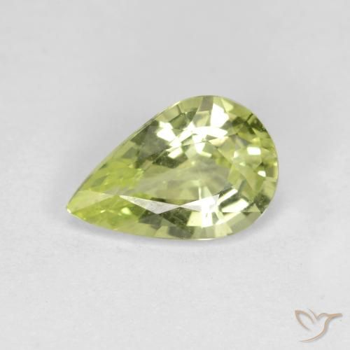 Crisoberilo Amarillo Corte en forma de pera de 8 x 5,3mm de Sri Lanka, peso de 0.89 ct, piedra preciosa natural No tratado en claridad vvs, Crisoberilo de 1 pieza - Color: Amarillo verdoso claro, dureza Mohs de 8.5 Adecuado para joyas de uso diario, Photo A