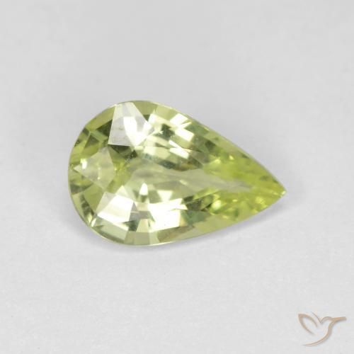 0.89 ct Yellow Chrysoberyl Stone, Natural Chrysoberyl in Pear Facet Shape for Sale