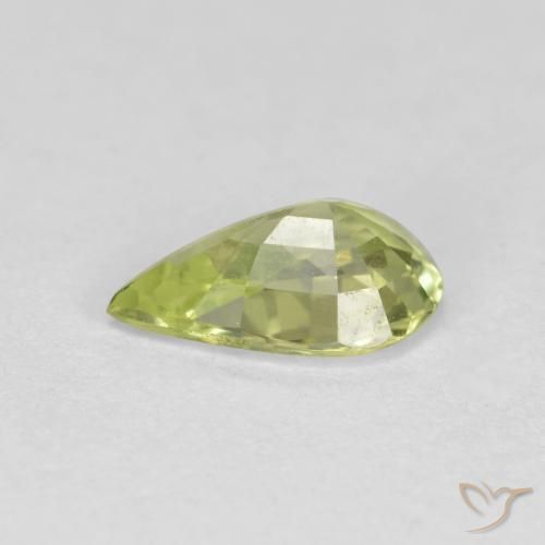 Chrysoberyl Gemstone in 8 x 5.3 mm Size for Sale, Chrysoberyl Stone in Light Greenish Yellow Color