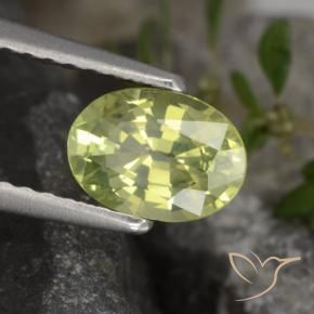 1.00 ct Yellow Chrysoberyl Stone, Natural Chrysoberyl in Oval Facet Shape for Sale