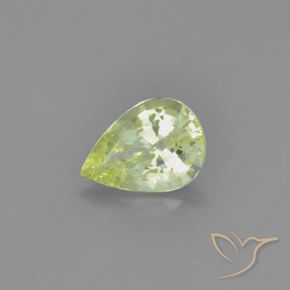 0.96 ct Yellow Chrysoberyl Stone, Natural Chrysoberyl in Pear Facet Shape for Sale