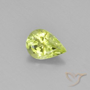 Crisoberilo Amarillo Corte en forma de pera de 7,5 x 5,4mm de Sri Lanka, peso de 0.97 ct, piedra preciosa natural No tratado en claridad VS, Crisoberilo de 1 pieza - Color: Amarillo limón claro, dureza Mohs de 8.5 Adecuado para joyas de uso diario, Photo A