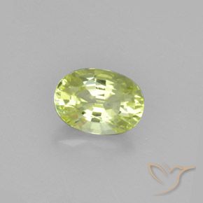 1.25 ct Yellow Chrysoberyl Stone, Natural Chrysoberyl in Oval Facet Shape for Sale