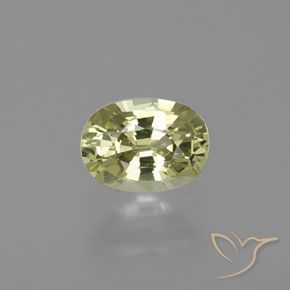 1.00ct Natural Light Greenish Yellow Chrysoberyl, Oval, VVS-VS
