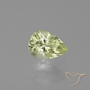 Chrysobéryl Jaune Poire 7 x 5,1mm du Sri Lanka, poids de 0,98 ct, pierre gemme naturelle Non traité de pureté vvs, 1 pièce de chrysobéryl pear facet, couleur : Jaune moyen, dureté de Mohs de 8.5 convient aux bijoux de tous les jours, pierre de sagesse, Photo A
