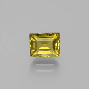 1.78 ct Yellow Chrysoberyl Gemstone, Chrysoberyl Gem in Baguette Facet Shape for Sale.