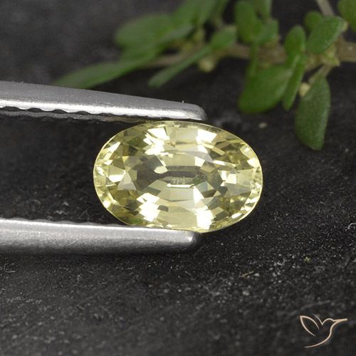 Pale Cream Yellow Хризоберилл Камень - 0.7ct Фасетный Овал (ID: 496011)