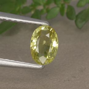 0.51 ct Yellow Chrysoberyl Stone, Natural Chrysoberyl in Oval Facet Shape for Sale