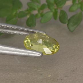 Chrysoberyl Gemstone in 6.1 x 4.3 mm Size for Sale, Chrysoberyl Stone in Light Corn Yellow Color