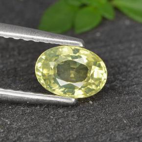 Lemon Yellow Хризоберилл Камень - 0.7ct Фасетный Овал (ID: 496057)