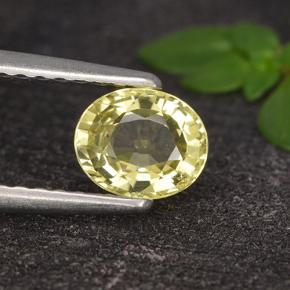 Светло-желтый Хризоберилл Камень - 0.7ct Фасетный Овал (ID: 496060)