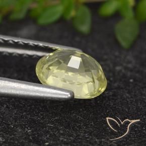 Chrysoberyl Gemstone in 6 x 5 mm Size for Sale, Chrysoberyl Stone in Medium-Light Yellow Color