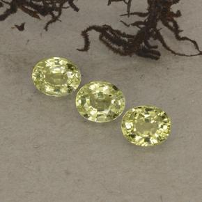 Medium-Light Yellow Хризоберилл Камень - 0.5ct Фасетный Овал (ID: 496124)