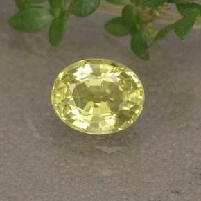 Lemon Yellow Chrysoberyl Gem - 0.5ct Oval Facet (ID: 496127)