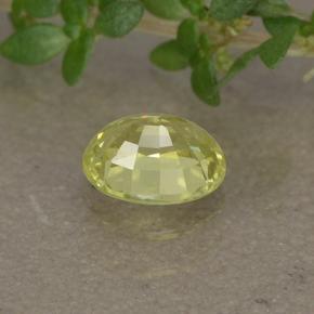 Chrysoberyl Gemstone in 5.1 x 4.2 mm Size for Sale, Chrysoberyl Stone in Lemon Yellow Color