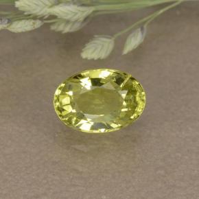 Зеленовато-желтый Хризоберилл Камень - 0.8ct Фасетный Овал (ID: 496252)