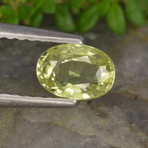 Lemon Yellow Chrysoberyll Edelstein - 0.7ct Oval facettiert (ID: 496260)