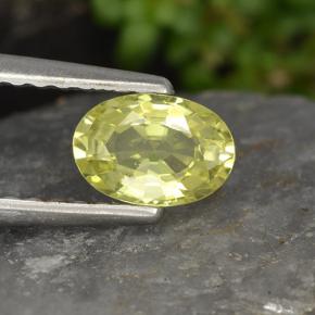 0.54 ct Yellow Chrysoberyl Gemstone, Chrysoberyl Gem in Oval Facet Shape for Sale.