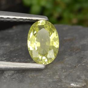 0.54 ct Yellow Chrysoberyl Stone, Natural Chrysoberyl in Oval Facet Shape for Sale