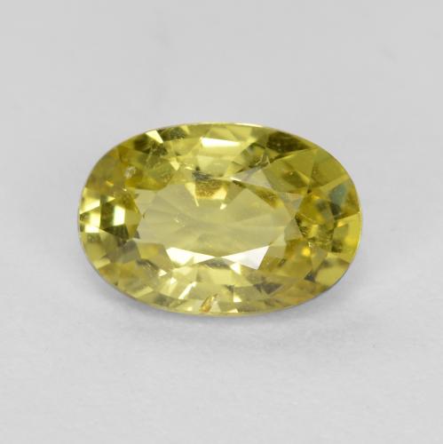 Светло-желтый Хризоберилл Камень - 0.6ct Фасетный Овал (ID: 496331)