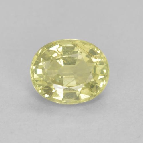 6.2 x 5.1mm Oval Facet Yellow Chrysoberyl from Australia, Weight of 0.9ct, Natural untreated Gemstone in VS Clarity, 1pc Chrysoberyl - Color: Lemon Yellow, Mohs Hardness of 8.5 suitable for daily wear jewelry, Photo A