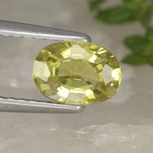 Light Corn Yellow Хризоберилл Камень - 0.9ct Фасетный Овал (ID: 496740)