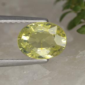 1.4ct Oval Facet Greenish Yellow Chrysoberyl Gem for sale 1.4ct Oval Facet Greenish Yellow Chrysoberyl Gem (ID: 496742)