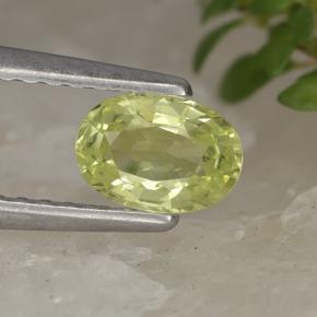 hellgelb Chrysoberyll Edelstein - 0.6ct Oval facettiert (ID: 496744)
