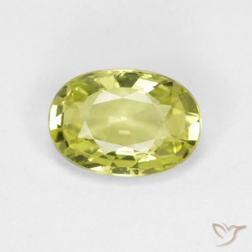 Crisoberilo Amarillo Forma ovalada de 0.81 ct de Sri Lanka, dimensión 6,9 x 4,8mm, piedra preciosa natural No tratado, claridad vvs, Crisoberilo de 1 pieza en color Amarillo limón, dureza Mohs de 8.5 Adecuado para joyas de uso diario, Photo A